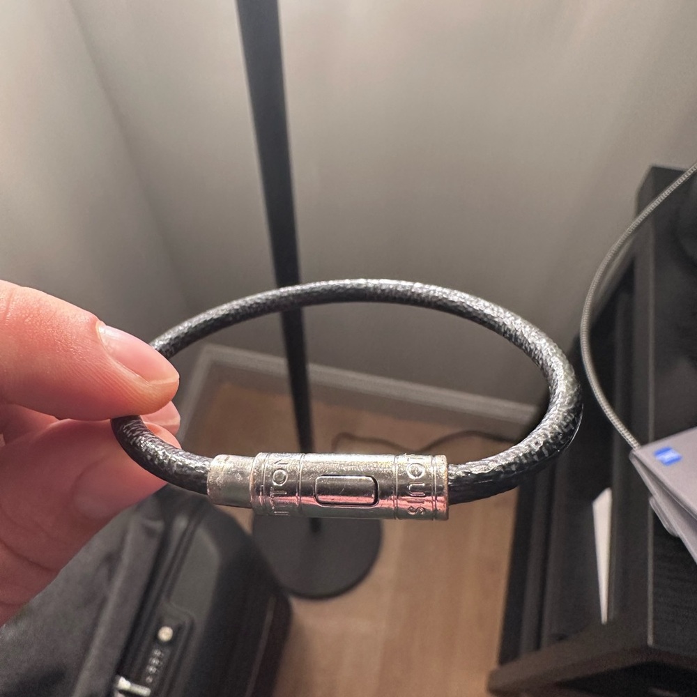 Louis Vuitton Black and Silver Bracelet